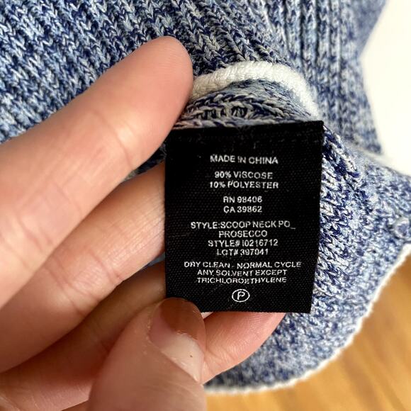 Theory Admiral Mix Scoop Neck Sweater in Prosecco Size XS - Picture 5 of 6